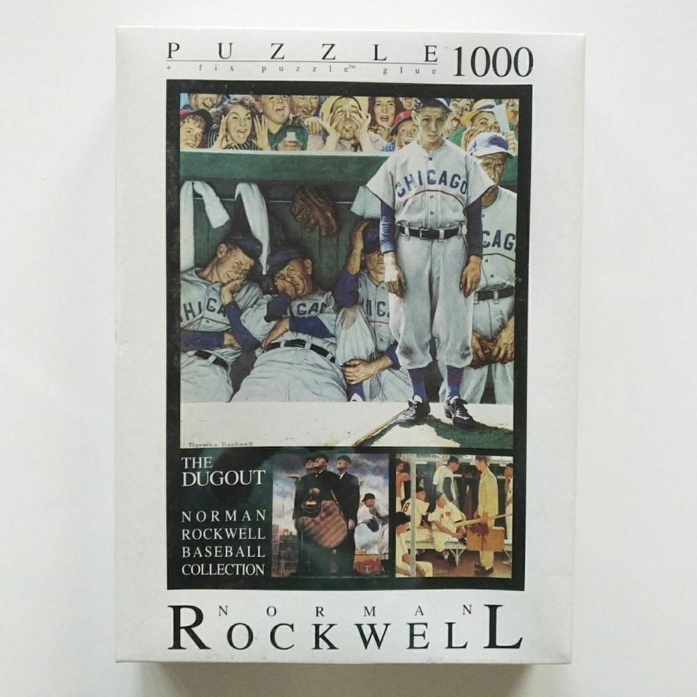 Norman Rockwell Baseball The Dugout Puzzle NIB